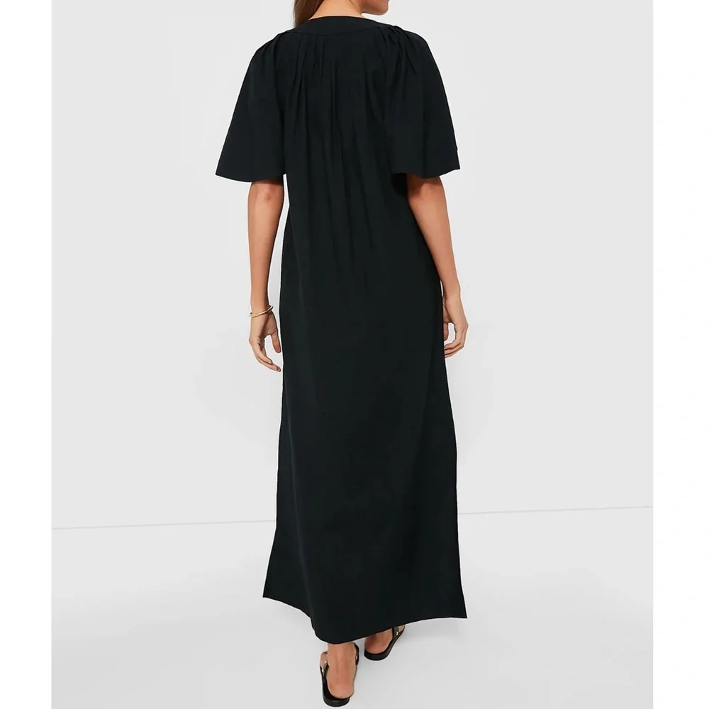 NWT POMANDER PLACE Black Finley Flutter Sleeve Maxi Dress XL - Picture 4 of 11